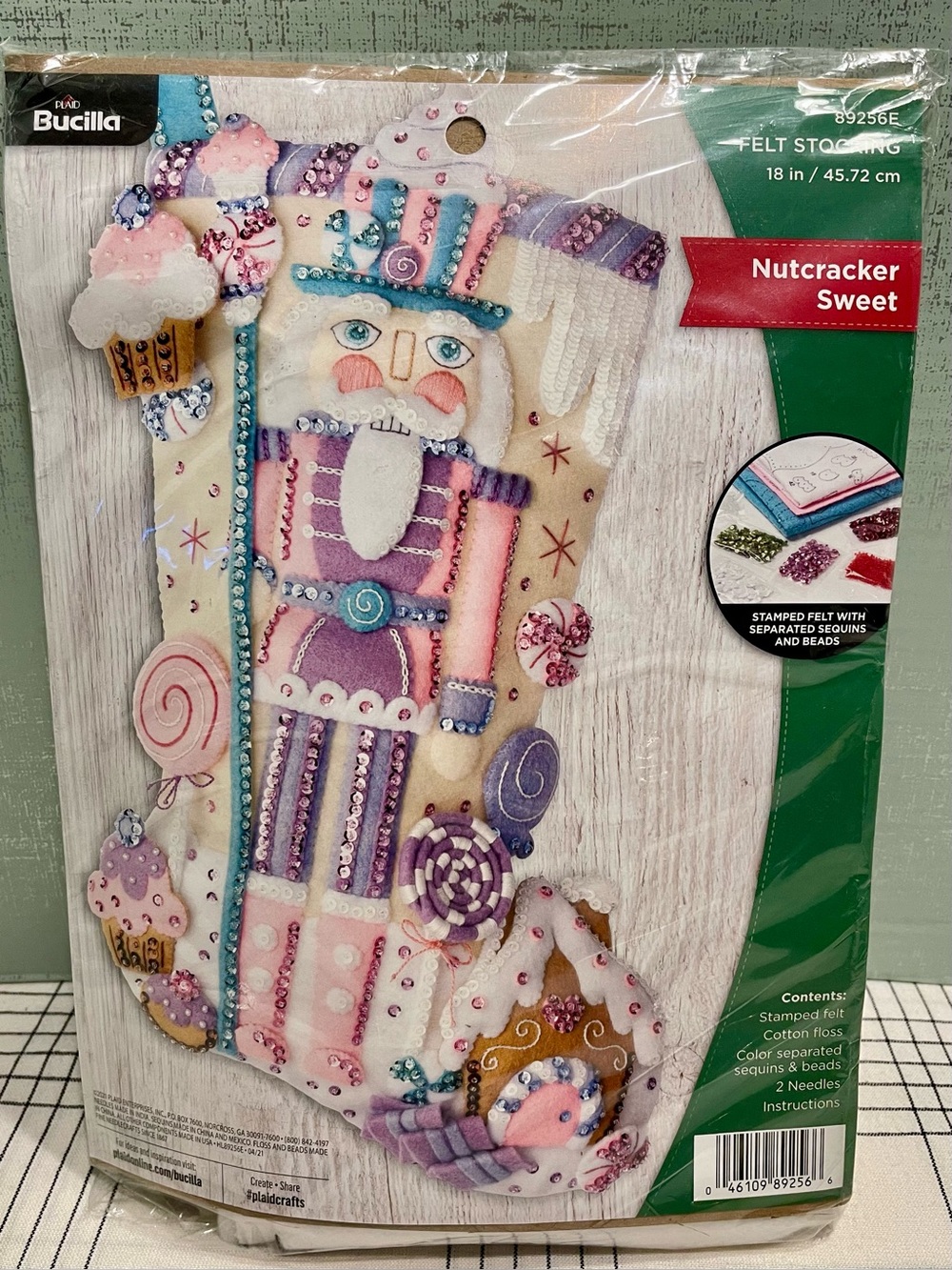 NWT Bucilla Nutcracker Sweet Felt Stocking KIT - Pink, Purple, Blue